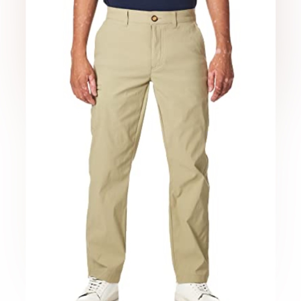 UB TECH Men's Rainier Travel Chino Active Cargo Pants UPF 50 Khaki 42 x 32 NEW
